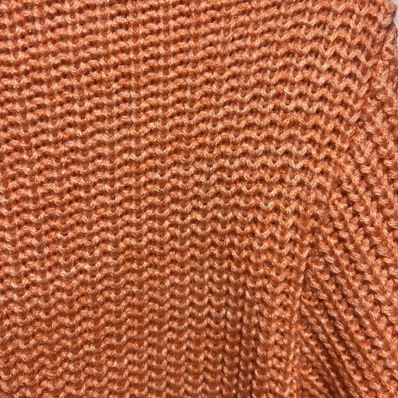New chunky sparkling Peach Bellini cable knit crew neck sweater - Picture 8 of 9